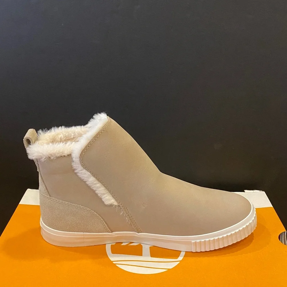 Timberland Women's Light Beige Shearling-Lined Ankle Boots - Picture 6 of 11